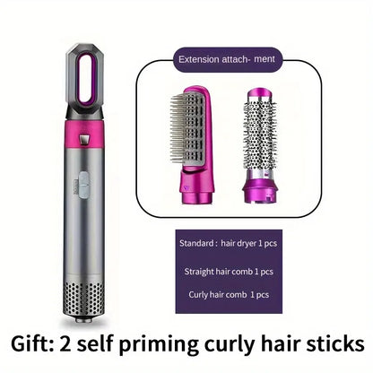 5-in-1 Hair Dryer Comb Hair Curling Straightening Comb Hair Styling Comb Multifunctional Hair Straightener Curler