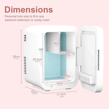 Cooseon 4L Mini Mirror Beauty Fridge: Skincare & Makeup Refrigerator with AC/DC Heating and Cooling