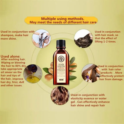 Moroccan Hair & Scalp Care Essential Oil Treatment for Moisturizing Soft Hair Pure Argan Oil Dry Hair Repair Multi-functional