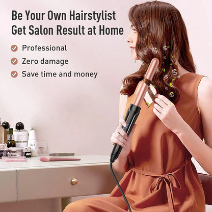 5 in 1 Curling Iron 3 Barrel Crimper Wand Hair with Fast Heating for All Hair Types