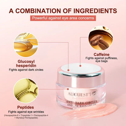 AUQUEST Dark Circles Remover Eye Cream Peptide Anti-Puffiness Eye Bags Wrinkle Cream Moisturizing Skin Lifting Firming Eye Care