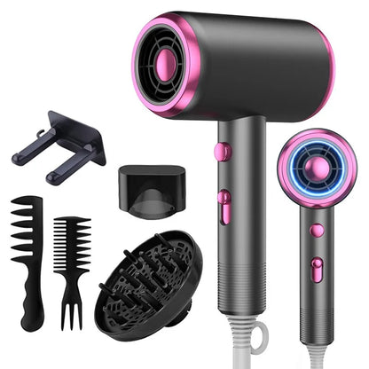 Hair Dryer with Diffuser Blow Dryer Comb Brush 1800W Ionic Hair Dryers with Diffuser Constant Temperature