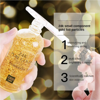 24K Gold Infusion Face Serum for Skin Hydration, Pore Minimization, and Firming"