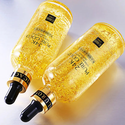 24K Gold Infusion Face Serum for Skin Hydration, Pore Minimization, and Firming"