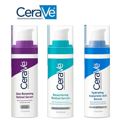 CeraVe Hyaluronic Acid Serum/Resurfacing Retinol/Skin Renewal Retinol Moisturizing Anti-Aging Repair Sensitive Skin Care 30ml